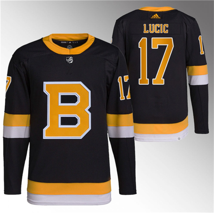 Personalized Men’s Boston Bruins #17 Milan Lucic Black Home Breakaway Stitched Jersey