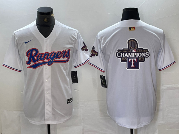 Personalized Men’s Texas Rangers Team Big Logo White 2024 Gold Collection Cool Base Stitched Baseball Jersey 6