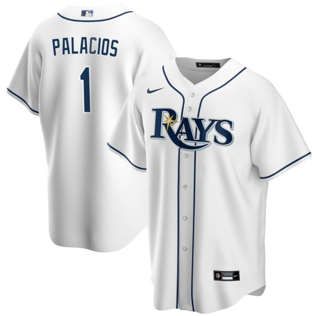 Personalized Men’s Tampa Bay Rays #1 Richie Palacios White Cool Base Stitched Baseball Jersey