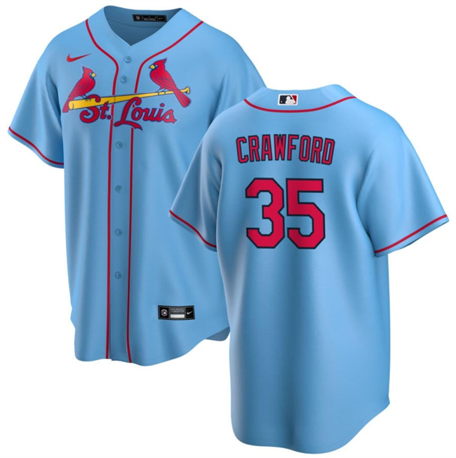 Personalized Men’s St. Louis Cardinals #35 Brandon Crawford Blue Cool Base Stitched Baseball Jersey