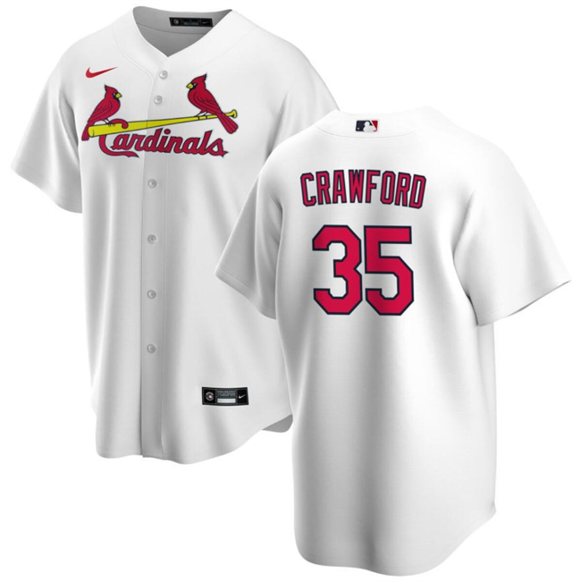 Personalized Men’s St. Louis Cardinals #35 Brandon Crawford White Cool Base Stitched Baseball Jersey