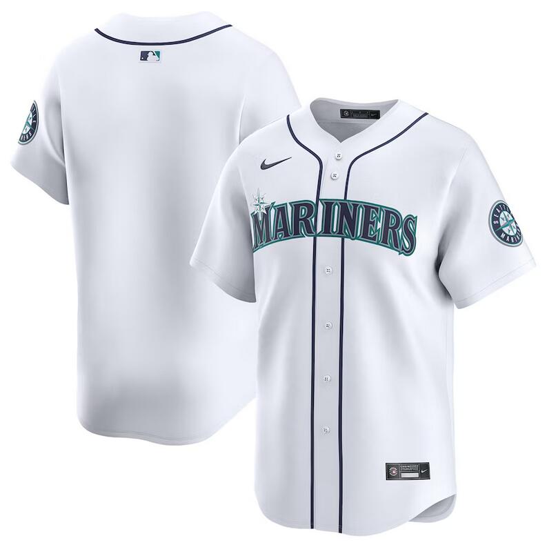 Personalized Men’s Seattle Mariners Blank White Home Limited Stitched Jersey