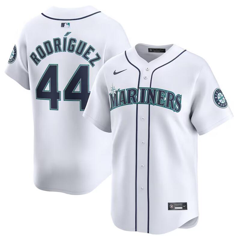 Personalized Men’s Seattle Mariners #44 Julio Rodríguez White Home Limited Stitched Jersey