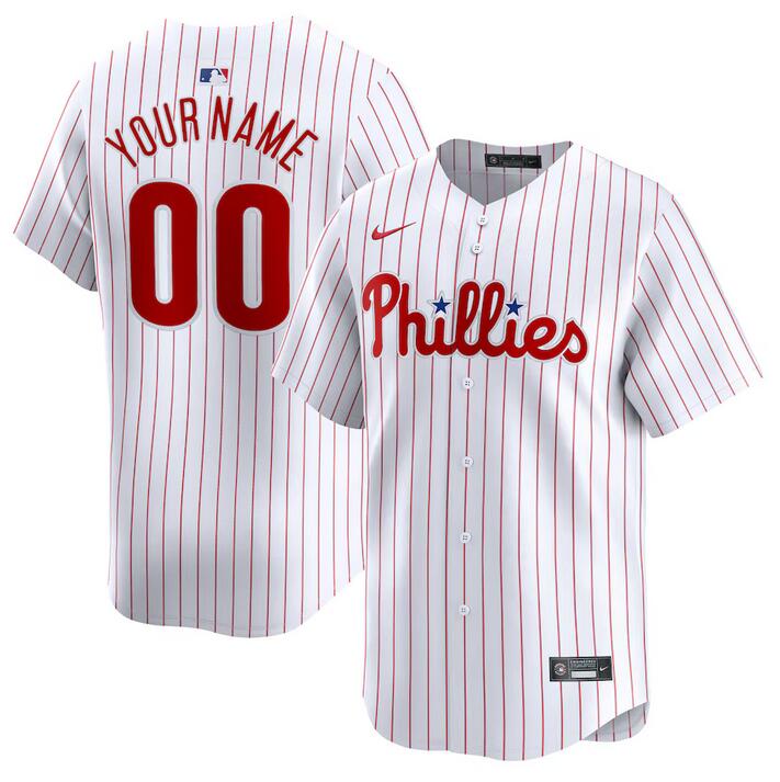 Personalized Men’s Philadelphia Phillies Active Player White Home Limited Stitched Jersey