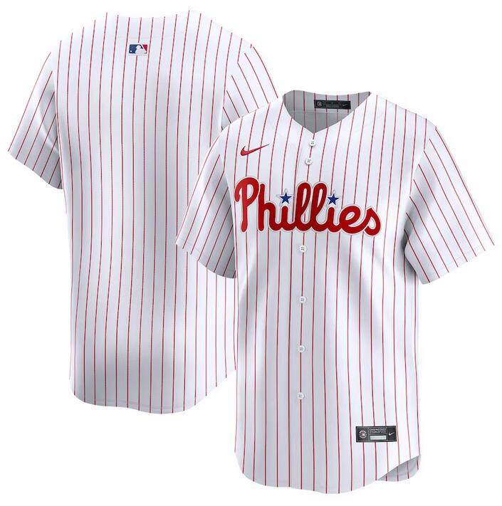 Personalized Men’s Philadelphia Phillies Blank White Home Limited Stitched Jersey