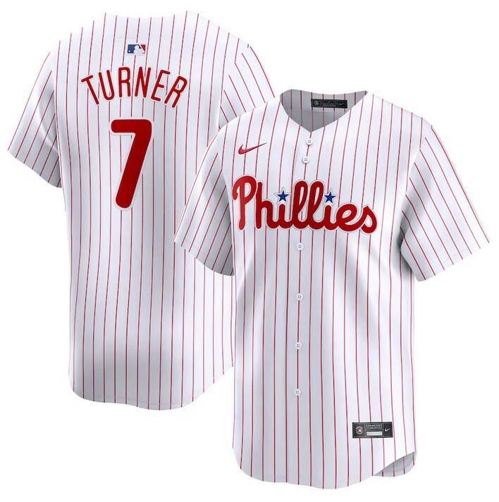 Personalized Men’s Philadelphia Phillies #7 Trea Turner White Home Limited Stitched Jersey