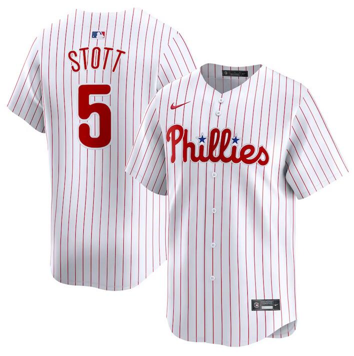 Personalized Men’s Philadelphia Phillies #5 Bryson Stott White Home Limited Stitched Jersey