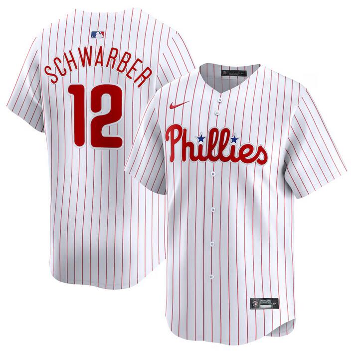 Personalized Men’s Philadelphia Phillies #12 Kyle Schwarber White Home Limited Stitched Jersey