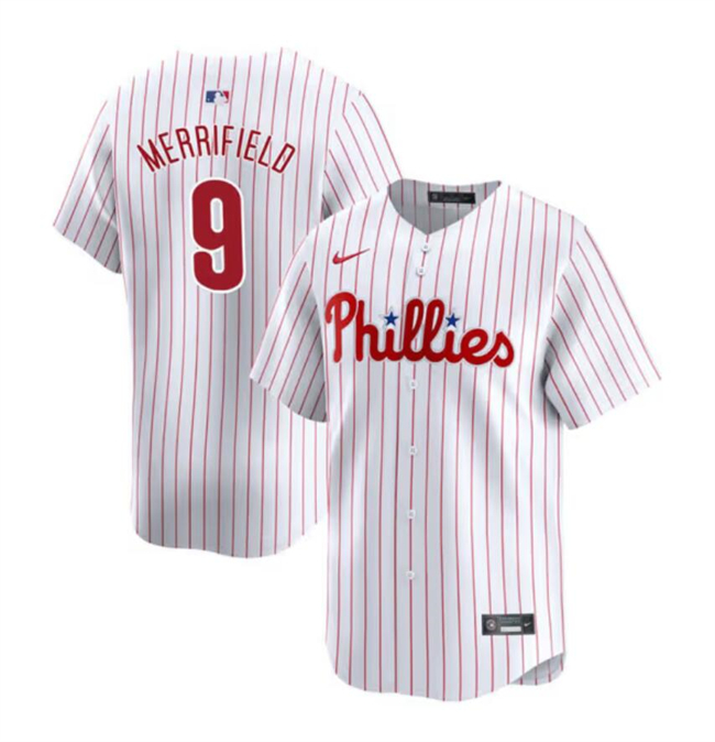 Personalized Men’s Philadelphia Phillies #9 Whit Merrifield White Home Limited Stitched Jersey