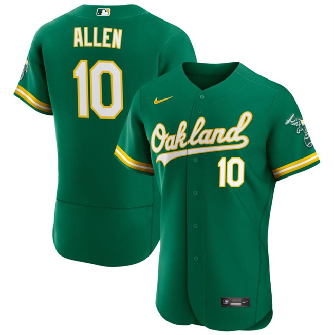 Personalized Men’s Oakland Athletics #10 Nick Allen Green Flex Base Stitched Jersey