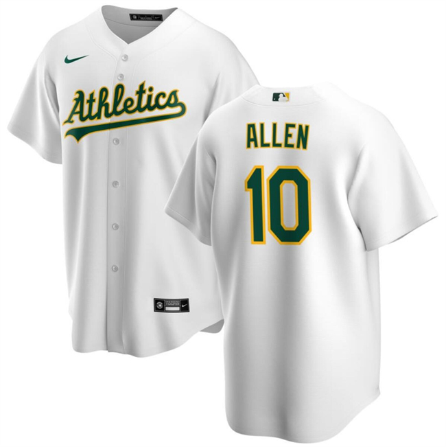 Personalized Men’s Oakland Athletics #10 Nick Allen White Cool Base Stitched Jersey