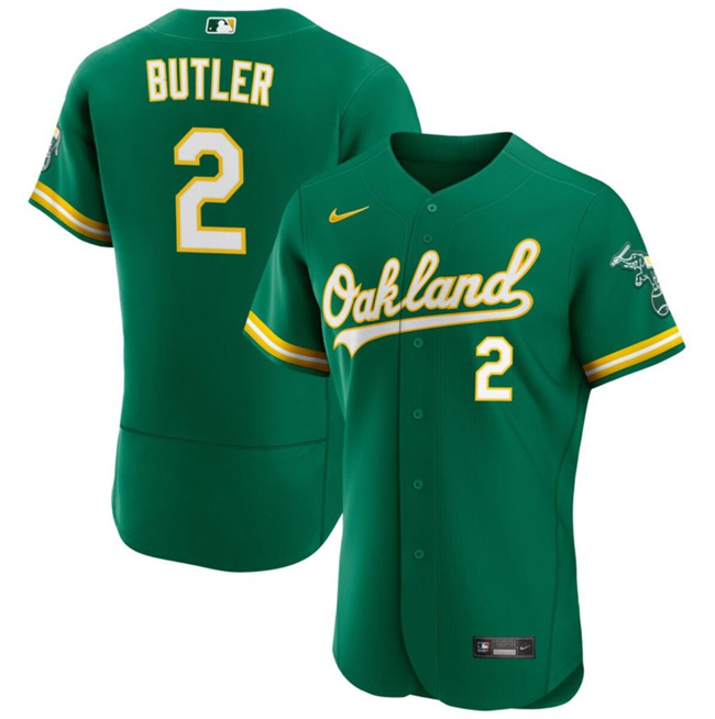 Personalized Men’s Oakland Athletics #2 Lawrence Butler Green Flex Base Stitched Jersey