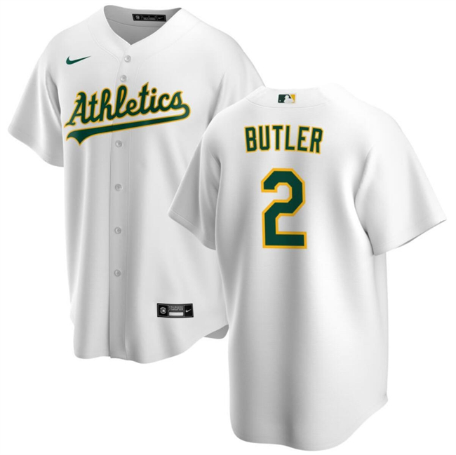 Personalized Men’s Oakland Athletics #2 Lawrence Butler White Cool Base Stitched Jersey