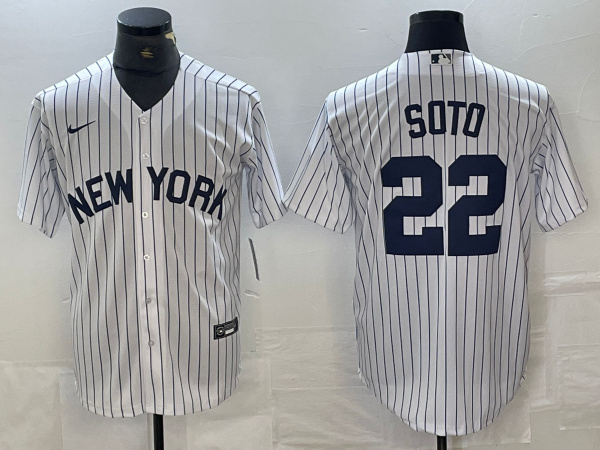 Personalized Men’s New York Yankees #22 Juan Soto White Cool Base Stitched Baseball Jersey