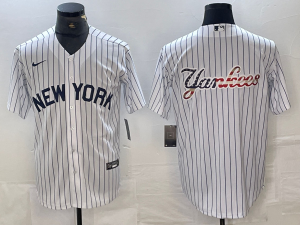 Personalized Men’s New York Yankees Team Big Logo White Cool Base Stitched Baseball Jersey 4