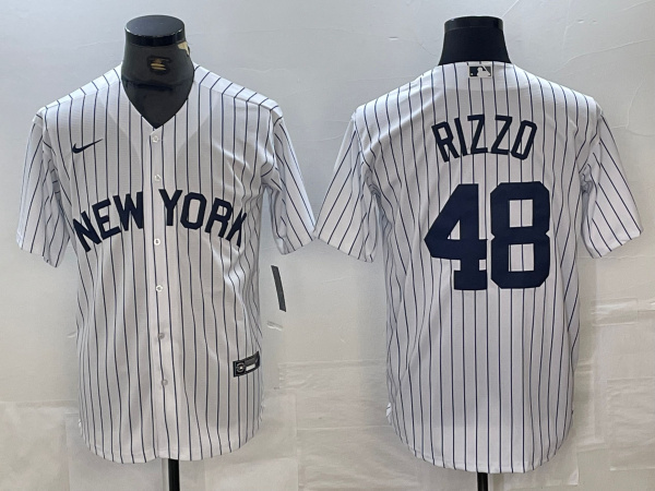 Personalized Men’s New York Yankees #48 Anthony Rizzo White Cool Base Stitched Baseball Jersey