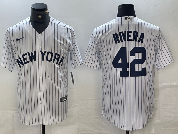 Personalized Men’s New York Yankees #42 Mariano Rivera White Cool Base Stitched Baseball Jersey