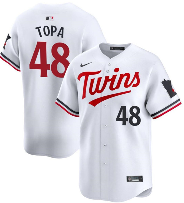 Personalized Men’s Minnesota Twins #48 Justin Topa White 2024 Home Limited Cool Base Stitched Baseball Jersey