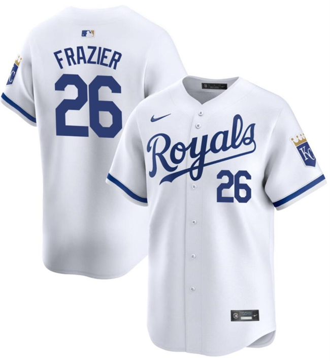 Personalized Men’s Kansas City Royals #26 Adam Frazier White 2024 Home Limited Cool Base Stitched Baseball Jersey