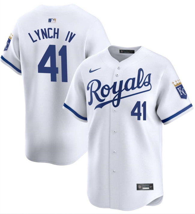 Personalized Men’s Kansas City Royals #41 Daniel Lynch IV White 2024 Home Limited Cool Base Stitched Baseball Jersey