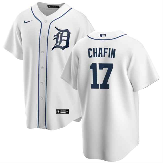 Personalized Men’s Detroit Tigers #17 Andrew Chafin White Cool Base Stitched Baseball Jersey