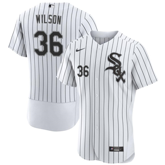 Personalized Men’s Chicago White Sox #36 Steven Wilson White Flex Base Stitched Baseball Jersey