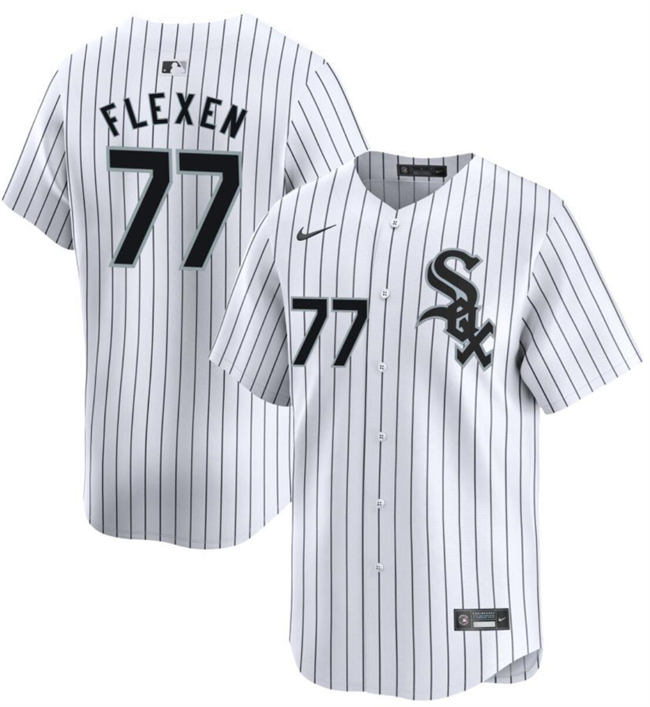 Personalized Men’s Chicago White Sox #77 Chris Flexen White Home Limited Stitched Baseball Jersey