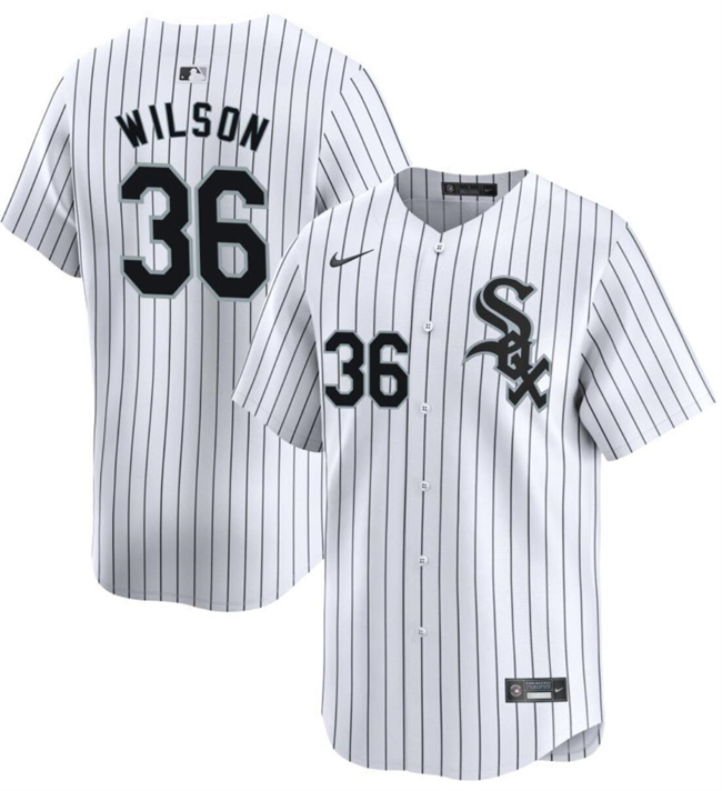 Personalized Men’s Chicago White Sox #36 Steven Wilson White Home Limited Stitched Baseball Jersey