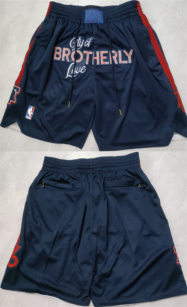 Personalized Men’s Philadelphia 76ers Navy City Edition Shorts (Run Small)