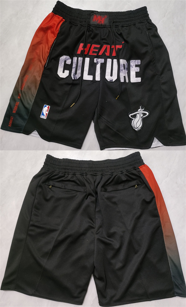 Personalized Men’s Miami Heat Black City Edition Shorts (Run Small)