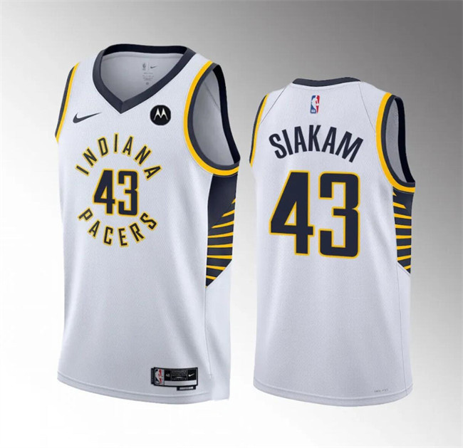 Personalized Men’s Indiana Pacers #43 Pascal Siakam White Association Edition Stitched Basketball Jersey