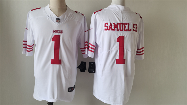 Personalized Men’s San Francisco 49ers #1 Deebo Samuel White Untouchable Limited Stitched Football Jersey