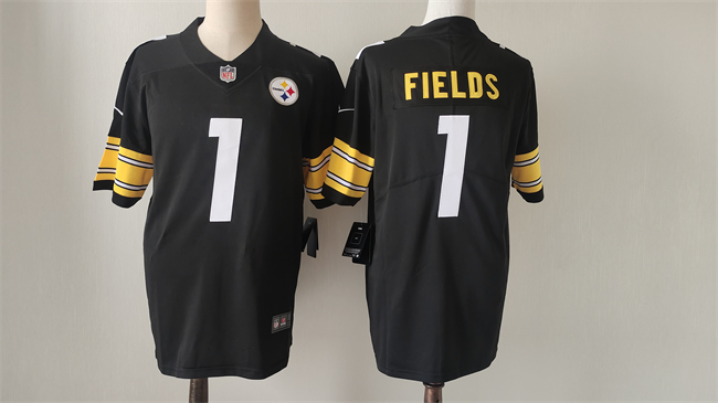 Personalized Men’s Pittsburgh Steelers #1 Justin Fields Black Untouchable Limited Stitched Jersey