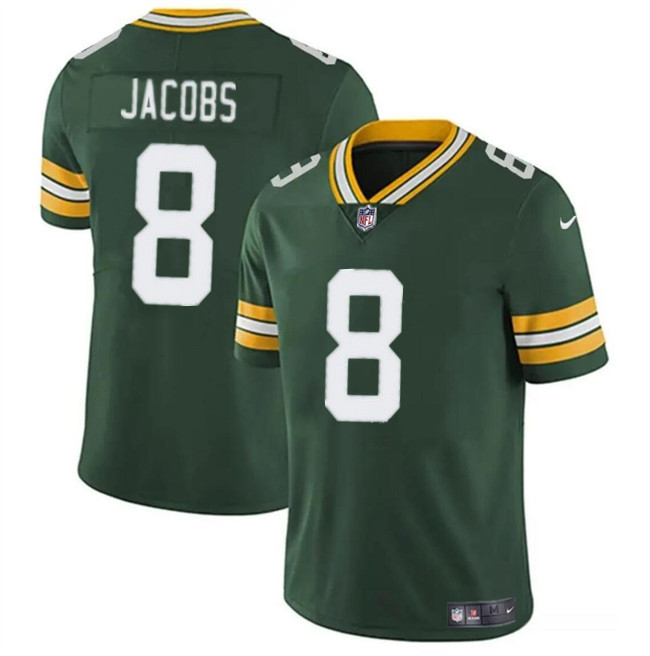 Personalized Men’s Green Bay Packers #8 Josh Jacobs Green Limited Stitched Football Jersey
