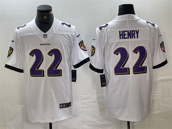 Personalized Baltimore Ravens #22 Derrick Henry White Limited Football Jersey