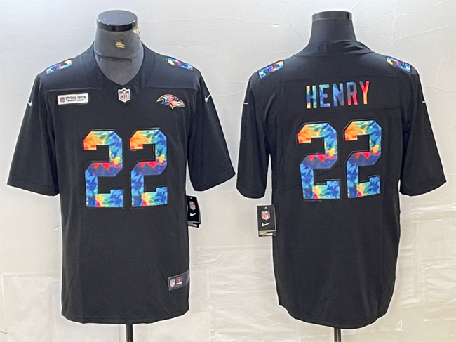 Personalized Men’s Baltimore Ravens #22 Derrick Henry Black Crucial Catch Limited Football Jersey