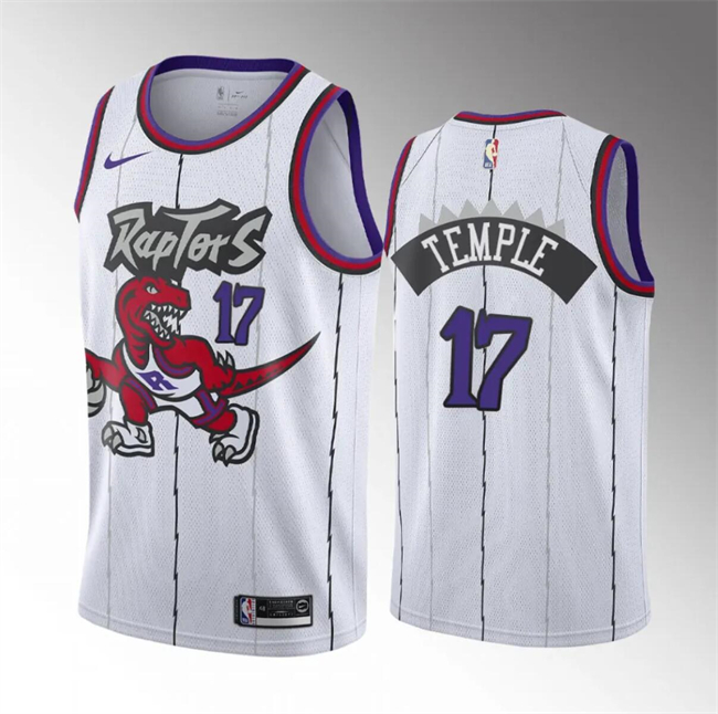 Personalized Men’s Toronto Raptors #17 Garrett Temple White Classic Edition Stitched Basketball Jersey