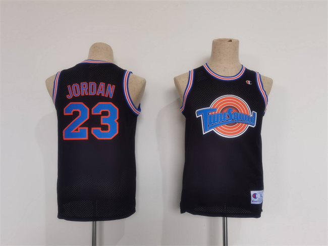 Personalized Bulls #23 Michael Jordan Black Tune Squad Stitched Basketball Jersey