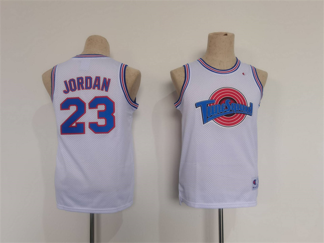 Personalized Bulls #23 Michael Jordan White Tune Squad Stitched Basketball Jersey