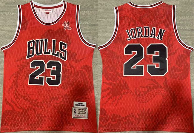 Personalized Men’s Chicago Bulls #23 Michael Jordan Red 1997-98 Throwback Stitched Basketball Jersey