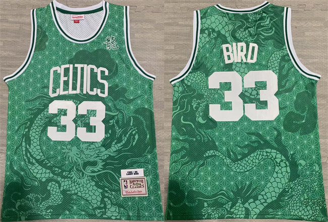 Personalized Men’s Boston Celtics #33 Larry Bird Green 1995-96 Throwback Stitched Jersey
