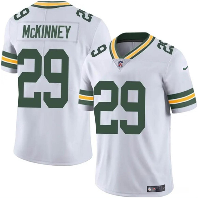 Personalized Men’s Green Bay Packers #29 Xavier McKinney White Limited Stitched Football Jersey