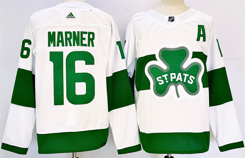 Personalized Men’s Toronto Maple Leafs #16 Mitch Marner White St Patricks Authentic Jersey