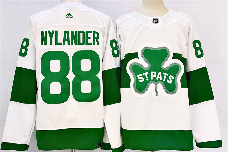 Personalized Men’s Toronto Maple Leafs #88 William Nylander White St Patricks Authentic Jersey