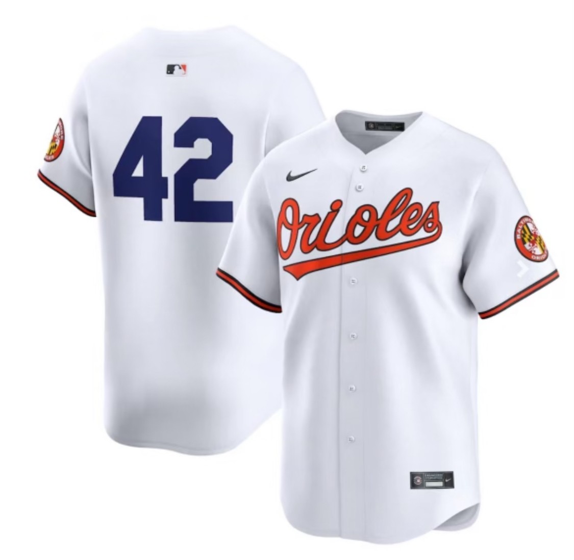 Personalized Men’s Baltimore Orioles #42 White 2024 White Limited Cool Base Stitched Baseball Jersey