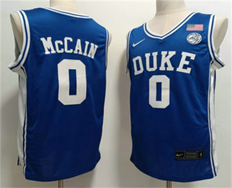 Personalized Men’s Duke Blue Devils #0 Jared McCAIN Blue College Basketball Jersey
