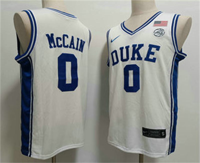Personalized Men’s Duke Blue Devils #0 Jared McCAIN White College Basketball Jersey