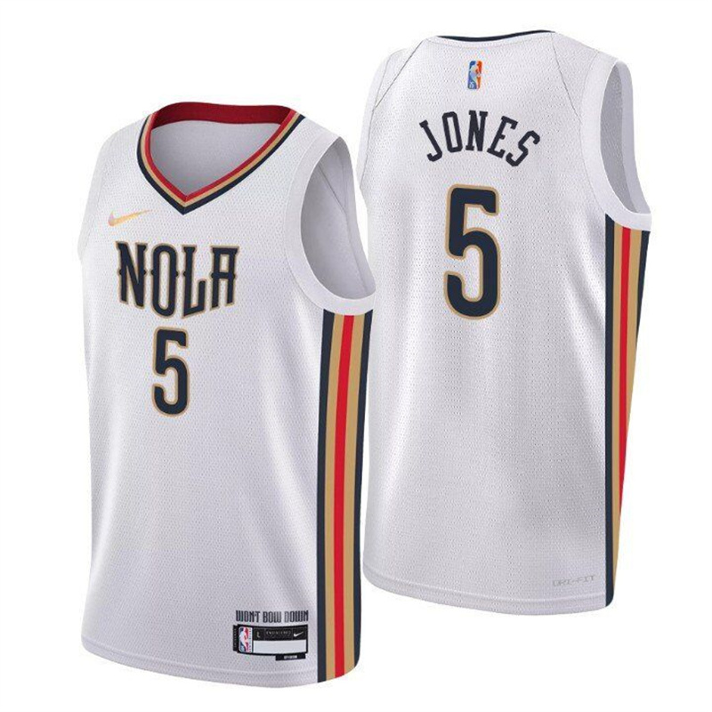 Personalized Men’s New Orleans Pelicans Herbert Jones White 75th Anniversary City Swingman Stitched Jersey