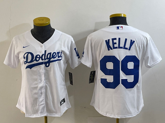 Personalized Women’s Los Angeles Dodgers #99 Joe Kelly White Stitched Jersey(Run Small)