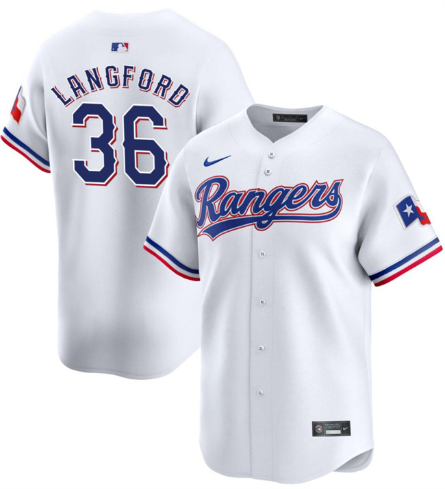 Personalized Men’s Texas Rangers #36 Wyatt Langford White Home Limited Stitched Baseball Jersey